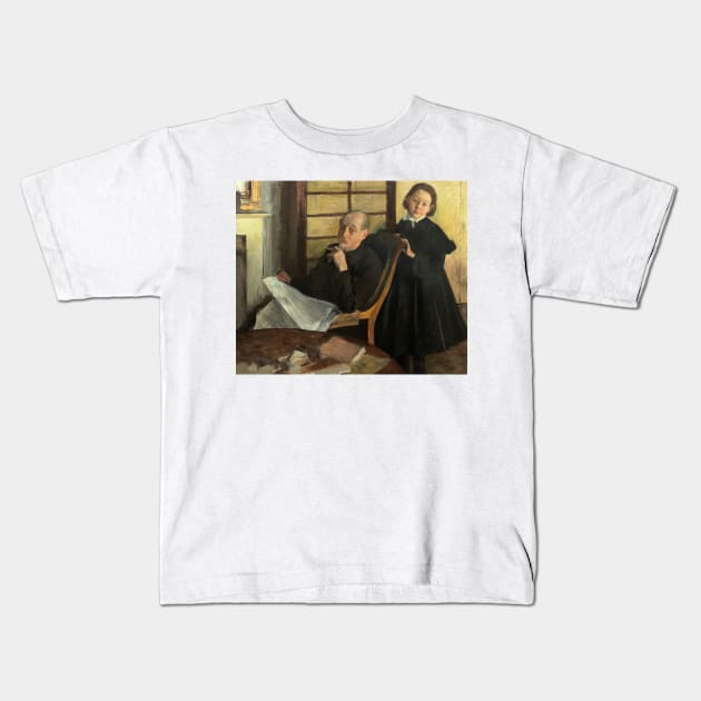 Henri Degas and His Niece Lucie Degas by Edgar Degas Kids T-Shirt by Classic Art Stall